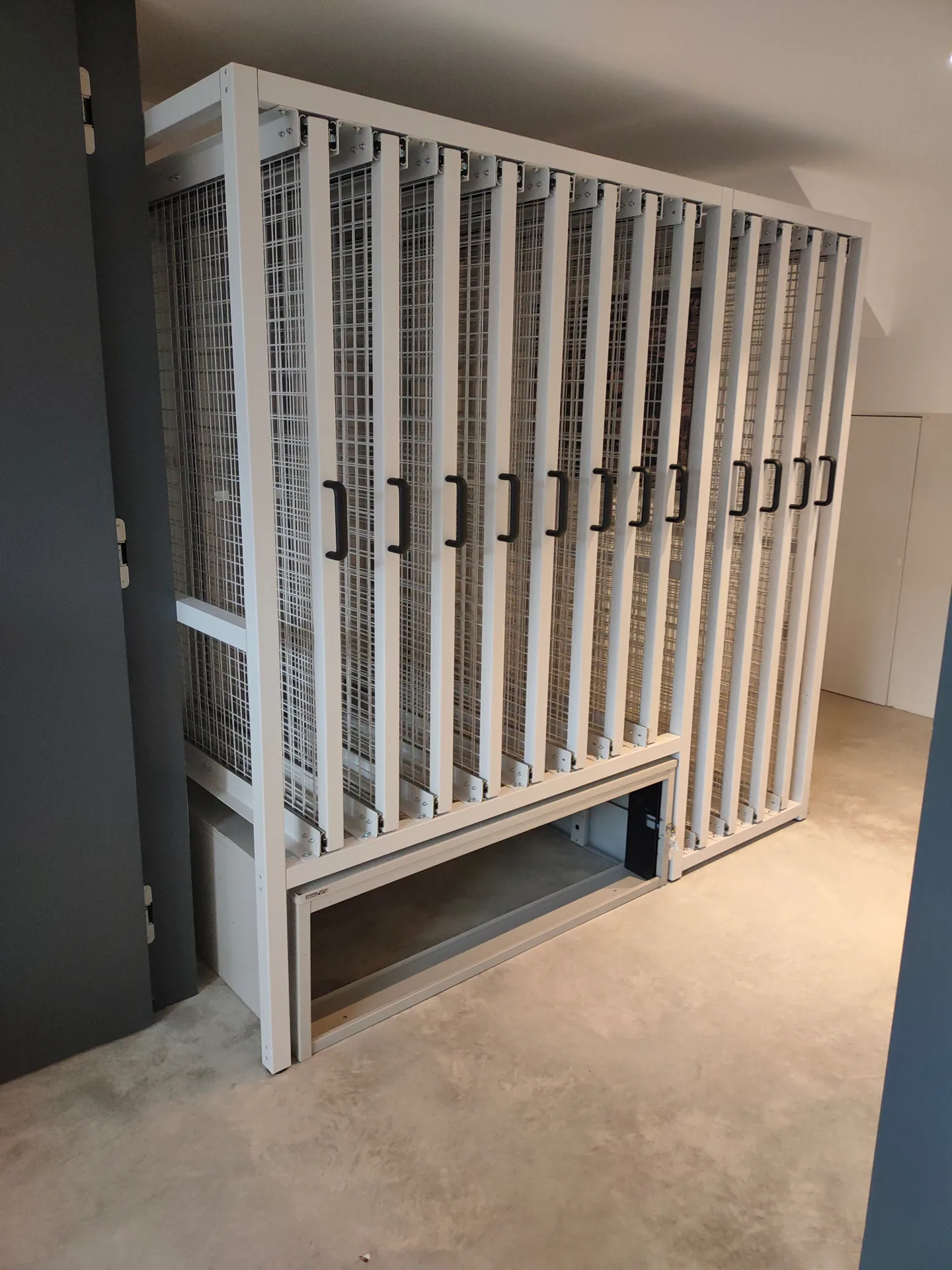 Rackstor sliding picture racking installed in a secure art store